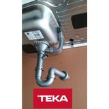 Teka Tekdekor Krom Materyalli Büyük Giderli Taşmalı Evye Sifonu Yuvarlak Tezgah Tipi