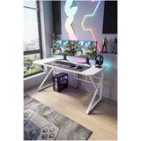 tekahome Oyuncu Masası Ofis masası Bilgisayar Masası Çalışma Masası Beyaz - Beyaz 60X120