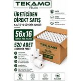 Tekamo 56X16 Yazar Kasa Pos Rulosu ( 52 Paket) 520 Adet Bir Koli - Beyaz