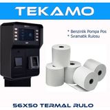 Tekamo 56X50 Beyaz Pompa Yazarkasa Termal Pos Rulosu 50 Adet Yüksek Kaliteli Kağıt