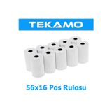 Tekamo Termal Pos Yazarkasa Rulosu 56x16 Rulo Kağıt 10 Adet 1 Paket