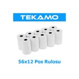 Tekamo Termal Pos Yazarkasa Rulosu Rulo Kağıt 56x12 10 Adet 1 Paket