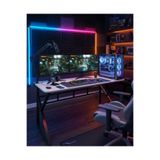 TEKATEL Oyuncu Masası Gaming Masa Bilgisayar Masası Metal ayaklı Çalışma, Ofis masası Beyaz-Siyah 140X60