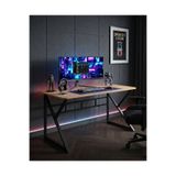 TEKATEL Oyuncu Masası Gaming Masa Bilgisayar Masası Metal ayaklı Çalışma, Ofis masası Çam-Siyah 120X60