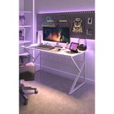 TEKATEL Oyuncu Masası Metal ayaklı Çalışma Masası Gaming Masa Bilgisayar Masası Ofis masası Beyaz 140X60