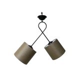 TEKAY AYDINLATMA 2 li siyah metal avize oturma odası mutfak salon avizesi siyah 57 x 80