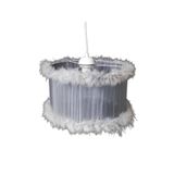 TEKAY AYDINLATMA Beyaz kırmızı pembe siyah Kız Erkek Çocuk Odası Tüylü Avize Yatak Odası Avizesi Çap 30 Cm GRİ 30 x 60