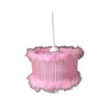 TEKAY AYDINLATMA Beyaz kırmızı pembe siyah Kız Erkek Çocuk Odası Tüylü Avize Yatak Odası Avizesi Çap 30 Cm PEMBE 30 x 60