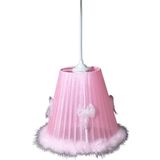 Tekay Aydınlatma Kız Çocuk Odası Fiyonklu Peluş Tüylü Pembe Avize