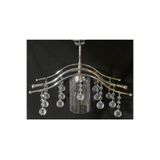 TEKAY AYDINLATMA Metal krom iskelet mika cam top taşlı avize salon oturma odası avizesi krom 30 x 33