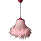 TEKAY AYDINLATMA Pembe Tüylü Avize Kız Çocuk Odası Bebek Odası Yatak Odası Avizesi Pembe Plastik Askılı 7007 20 x 60