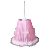 Tekay Kız Çocuk Odası Fiyonklu Peluş Tüylü Pembe Avize