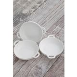 Tekbir Lüx Porselen 3'lü Meze Tabağı 15x12.1x3.5 Cm