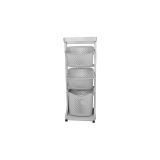 Tekerlekli 3 Bölmeli Banyo ve Mutfak Düzenleyici Raf - Ergonomik Kirli Sepeti