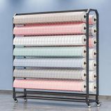Tekerlekli ayarlanabilir kumaş tekerlekli raf, 20 telli düzenleyici, deri, pencere ve duvar kağıdı için levhalar – 74 inç / 66,9 inç yüksekliğinde, depolama için ideal