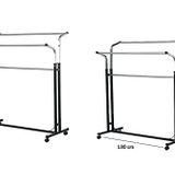 Tekerlekli Çift Taraflı Stand Askılık Stant elbise askılık YFG-23