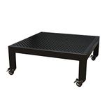 Tekerlekli Haddeleme Tesisi Standı - İç ve Dış Mekan Saksıları için Metal Kare Caddy - Çok Yönlü Saksı Bitki Taşıyıcı ve Bahçe Dekoru