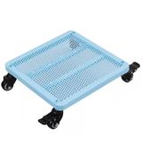 Tekerlekli İç Mekan Bitki Standı - Dikdörtgen Metal Saksı Rafı ve Saksı Teşhir Standı - Mavi, 25 x 30 cm - Ev ve Bahçe için Çok Yönlü Bitki Arabası