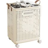 Tekerlekli Katlanabilir Çok Amaçlı Sepet, 40 Litre, Havalandırmalı Tasarım (Krem) - Option-1 - 0 Siyah
