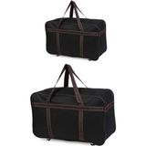 Tekerlekli Katlanabilir Hurç Çanta 2 'Li Valiz & Bavul Seyahat,Taşınma Seti (70 Cm, 80 Cm) - 00-Siyah