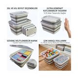 Tekerlekli Katlanabilir Saklama Kutusu, Kilitli Kapaklı, 30L ve 65L Seçeneği, Çok Amaçlı Organizasyon Konteyneri (30 Lt) - Option-1