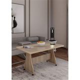 Tekerlekli Mdf Masa %100 Mdf Salon Orta Sehpa Yemek Masası Ofis Sehpa - ALASKA