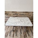 Tekerlekli Orta Sehpa, Tekerlekli Sehpa, Pratik Orta Sehpa,krom 70X110CM Masa, Tekerli Sehpa - BEYAZ