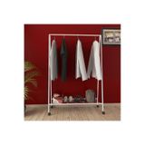Tekerlekli Oval Askılık Ayaklı Askılık Konfeksiyon Butik Askılık Beyaz