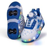 Tekerlekli Paten Sneaker Işıklı Ortopedik Çocuk Spor Ayakkabı - Mavi