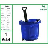 Tekerlekli Plastik Market Alışveriş El Sepeti 40 Litre Mavi 1 Adet