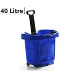 Tekerlekli Plastik Market Alışveriş El Sepeti 40 Litre Mavi