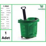 Tekerlekli Plastik Market Alışveriş El Sepeti 40 Litre Yeşil 1 Adet