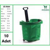 Tekerlekli Plastik Market Alışveriş El Sepeti 40 Litre Yeşil 10 Adet
