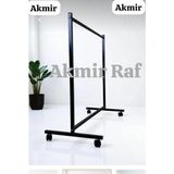 Tekerlekli Sabit Eteklik Askılık Ayaklı Stand - Seçenek 1 - Ahşap