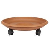 Tekerlekli Saksı Tabağı 37 cm Ağır Yük Taşıyıcı Damacana Altlığı Saksı Altı Tekerleği Tablası KAHVE 721053