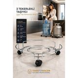 Tekerlekli Saksı Tüp Damacana Altlığı - Taşıyıcı Mutfak Tüpü Taşıyıcı 423534 - Çok Renkli
