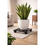 Tekerlekli saksılık metal hareketli çiçek standı 30 x 30 cm saksı altlığı HOLTECH