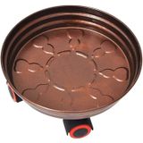 Tekerlekli Tekerlekli Bitki Arabası - 22,5 cm metal iç/dış mekan saksıları için stand, yuvarlak ağaçlar ve çiçekler için el arabası, hareket ettirmek için şık aksesuar