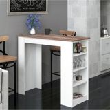 Tekila Raflı Bar Yemek Mutfak Masası -Atlantik Çam/Beyaz
