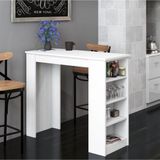 Tekila Raflı Bar Yemek Mutfak Masası -Beyaz