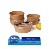 tekim temizlik ve ambalaj 1100 cc Kraft Karton Kapaklı Kase Salata, Bowl, Makarna Kasesi 10 Adet
