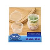 tekim temizlik ve ambalaj 50 adet Sızdırmaz 60 ml Mini Saklama Kabı Sosluk Buzluk Kabı, Et Suyu, Kemik Suyu, Sos Kabı Mutfak