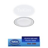 tekim temizlik ve ambalaj Mika Tabak Silver Yaldızlı Sunum Tabakları Sert Plastik 6 Adet 19 cm