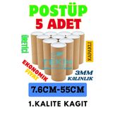 Tekin Ambalaj Postüp Silindir Kutu 76MM x 55CM | 5'li Karton Rulo Gönderi Tüpü Ekonomik Kargo Kutusu
