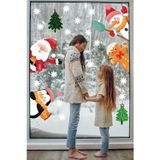 Tekin Store Yılbaşı Dekoratif Noel Baba, Penguen, Kardan Adam, Kurabiye Adam Cam, Duvar, Kapı Sticker
