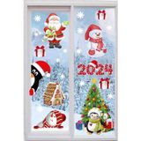 Tekin Store Yılbaşı Sticker Figürleri Noel Baba Ve Geyik Ve Kartanesi Pencere Duvar