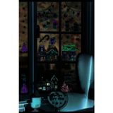 Tekin Store Yılbaşı Sticker Karlı Şehir Evler Kardan Adam (Çift Yön Şeffaf Baskı)