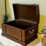 Tekir Store Ahşap Ceviz Eskitme Gold Kulplu Söz Nişan Düğün Hediye Çeyiz Sandığı 29*46 cm Saklama Kutusu