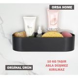 Tekli 049 Oval Tasarım Güçlü Macun Yapışkanlı Banyo Köşe Rafı, Duşakabin Düzenleyici Organizer Raf