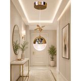 Tekli Desenli Top Rose Gold 3 Renk Modlu Kristal Desen Taşlı Ledli Sarkıt Avize